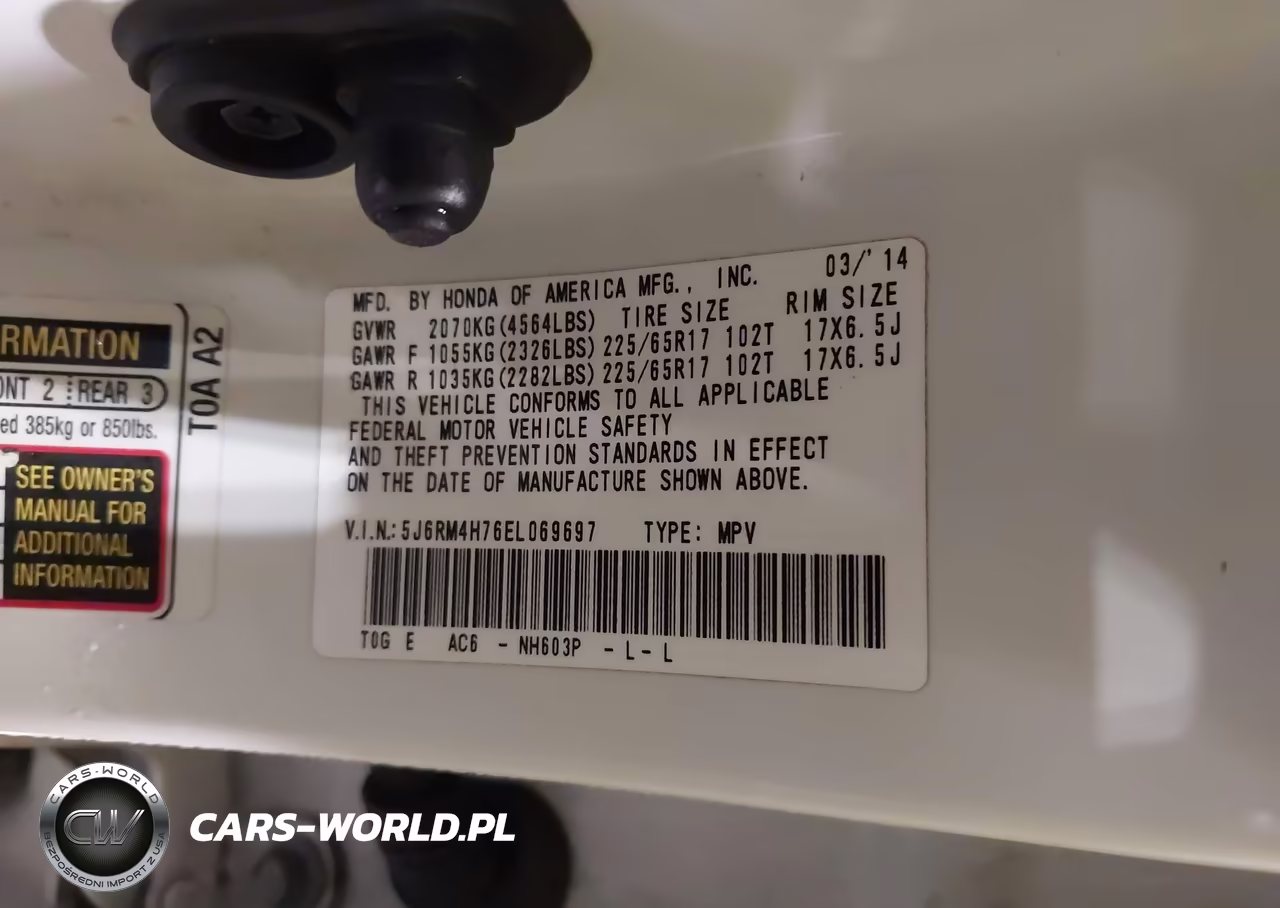 2014 Honda Cr-V Ex-L VIN:5J6RM4H76EL069697 - 9