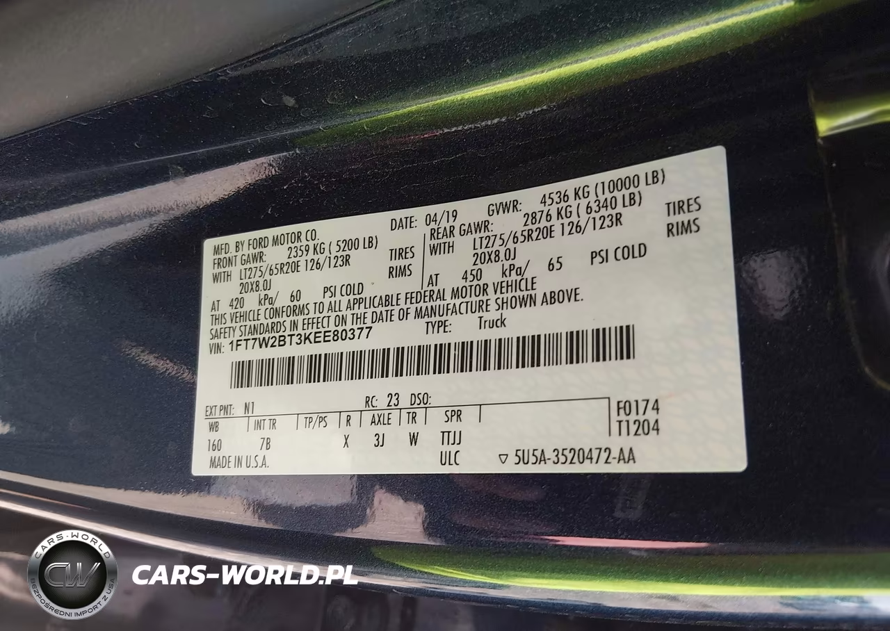 2019 Ford F-250 Platinum VIN:1FT7W2BT3KEE80377 - 9
