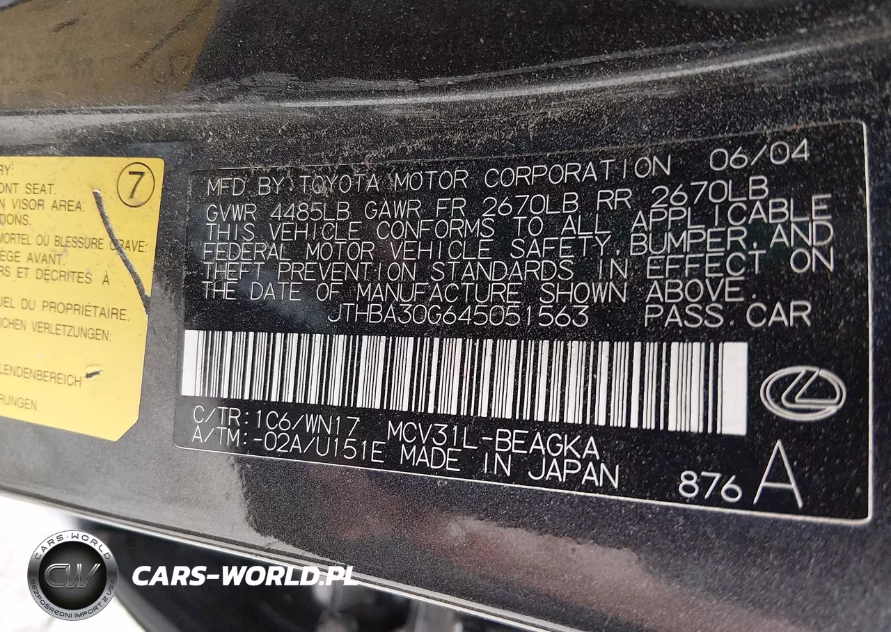 2004 Lexus Es 330 VIN:JTHBA30G645051563 - 9
