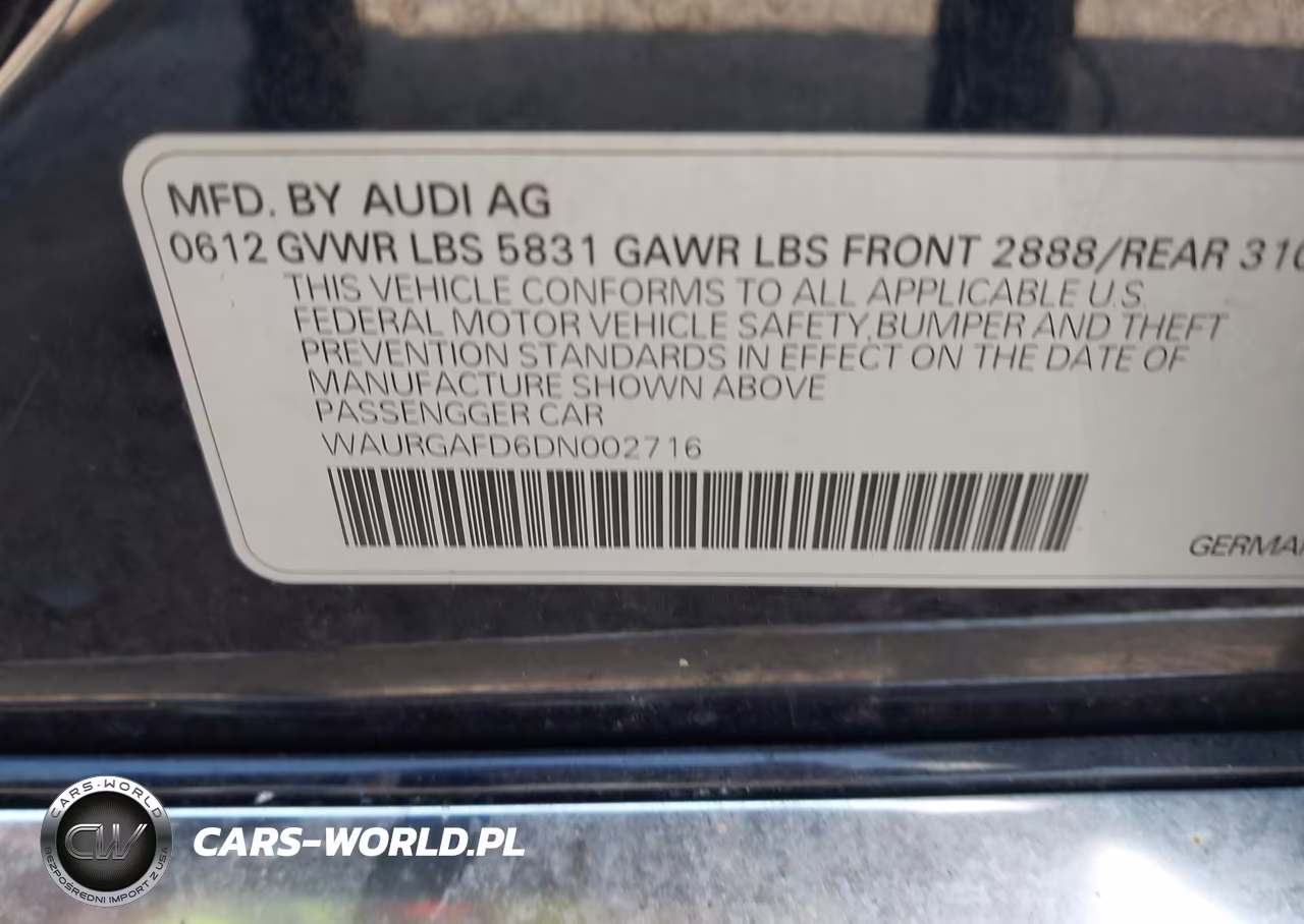 2013 Audi A8 L 3.0T VIN:WAURGAFD6DN002716 - 9