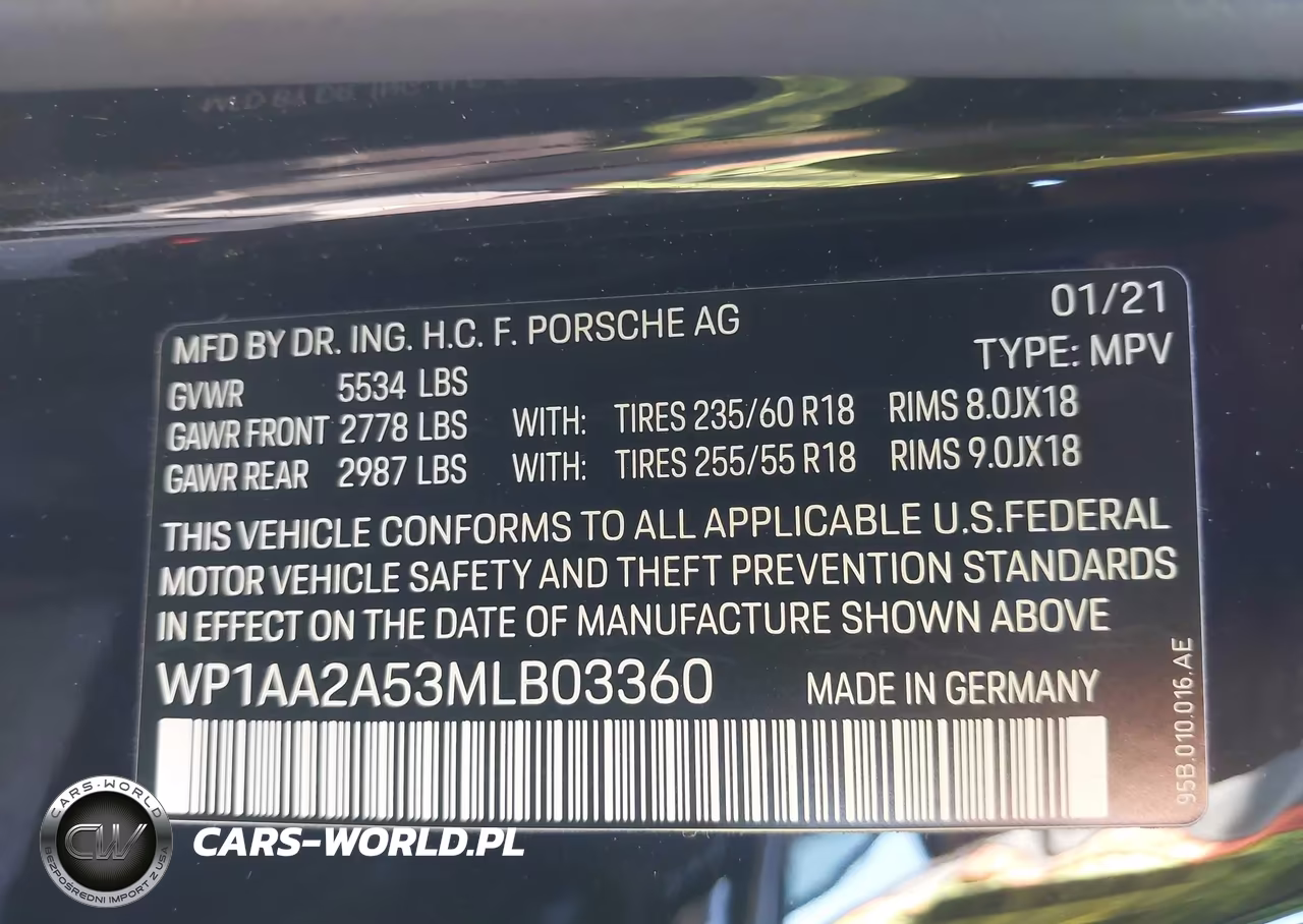 2021 Porsche Macan VIN:WP1AA2A53MLB03360 - 9