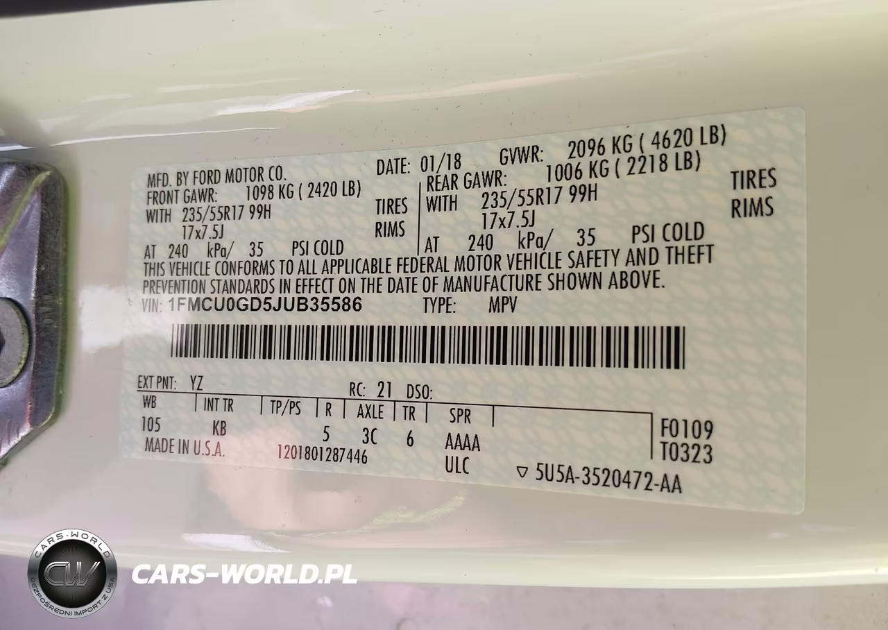 2018 Ford Escape Se VIN:1FMCU0GD5JUB35586 - 9
