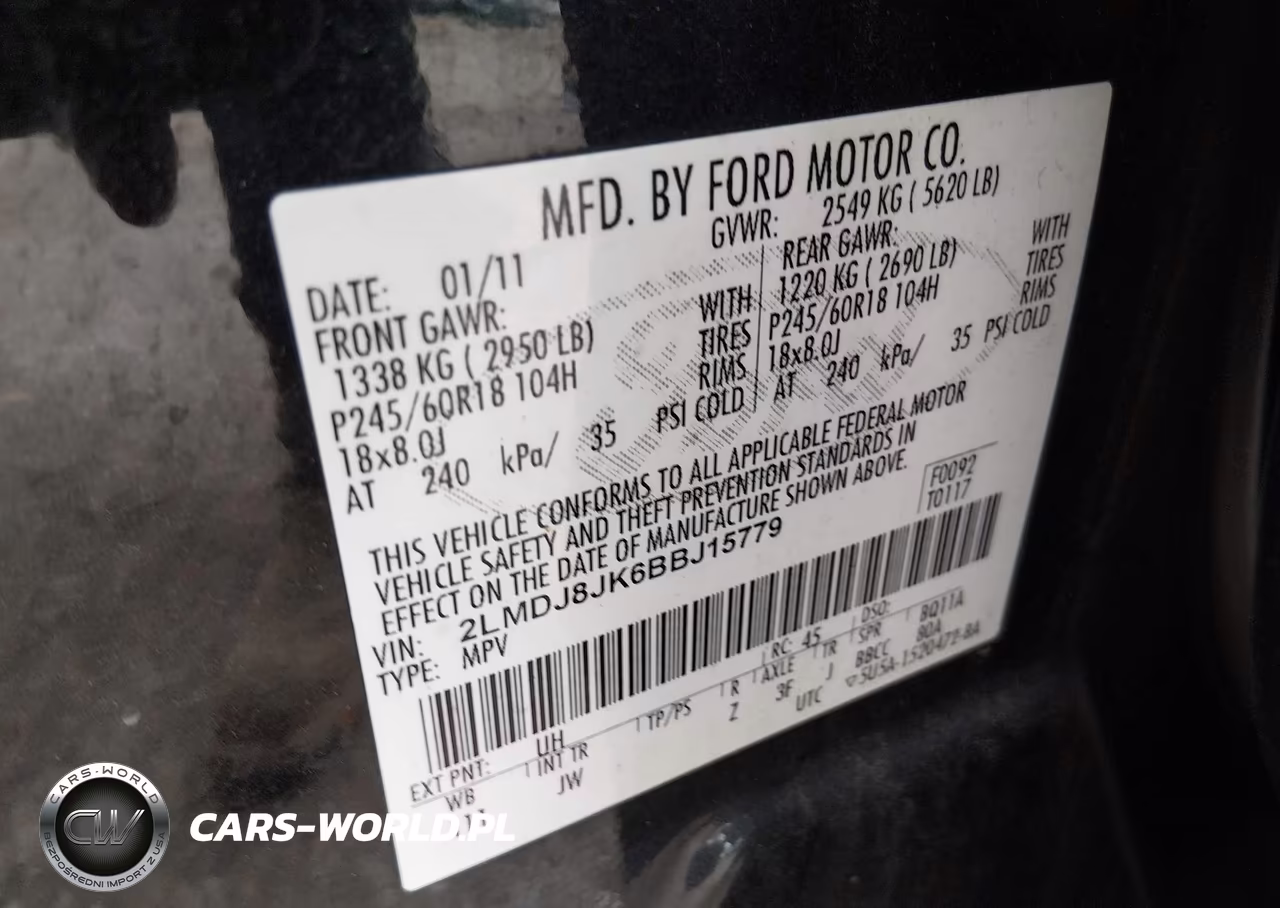 2011 Lincoln Mkx VIN:2LMDJ8JK6BBJ15779 - 9