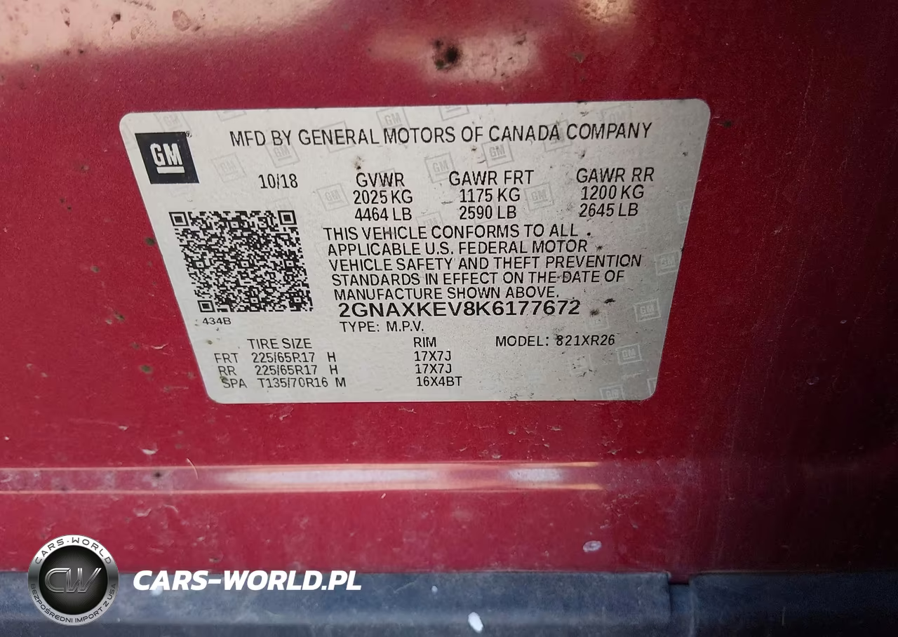 2019 Chevrolet Equinox Lt VIN:2GNAXKEV8K6177672 - 9
