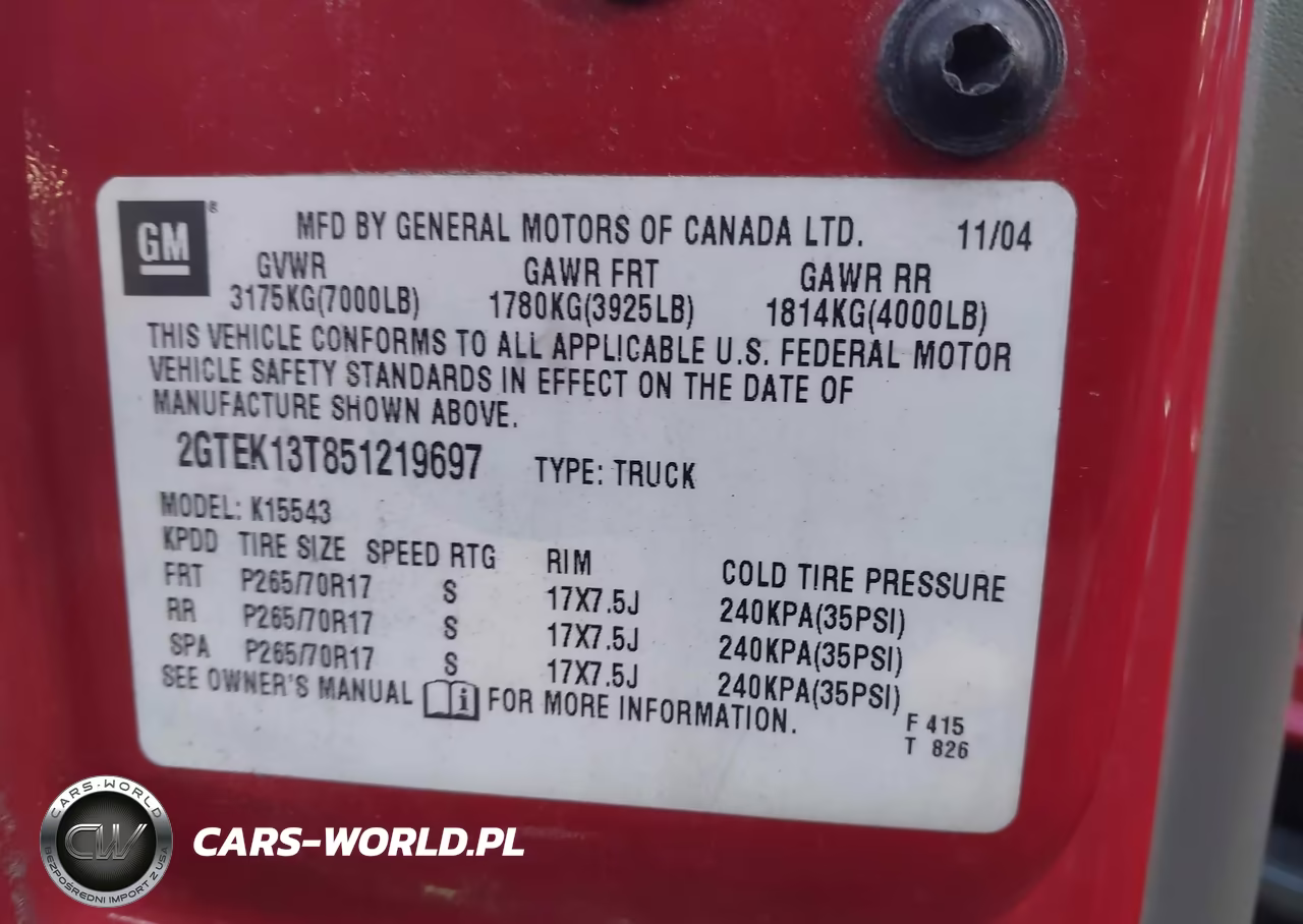 2005 GMC Sierra 1500 Slt VIN:2GTEK13T851219697 - 9