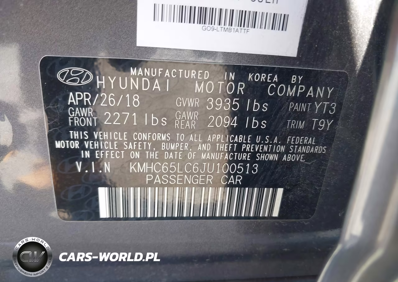 2018 Hyundai Ioniq Hybrid Blue VIN:KMHC65LC6JU100513 - 9