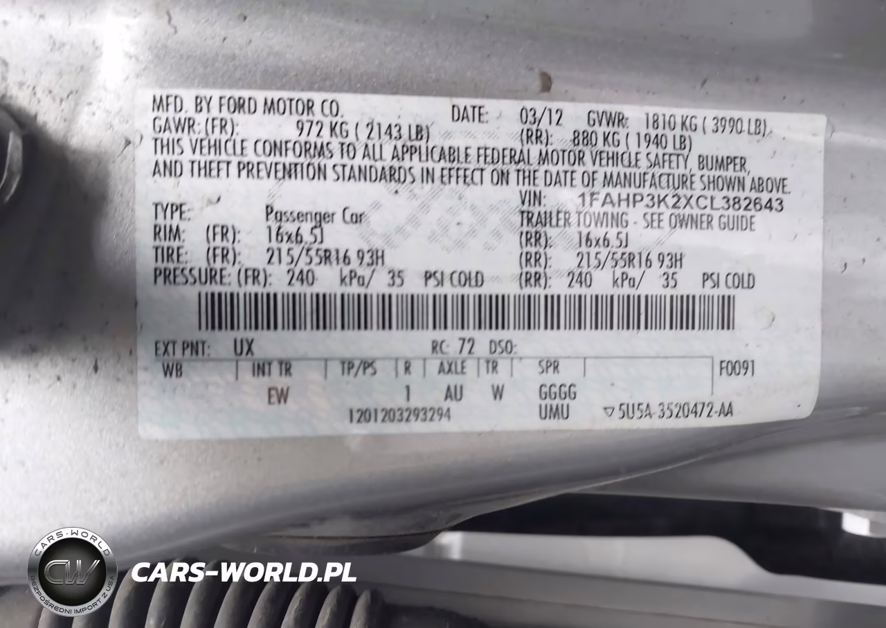 2012 Ford Focus Se VIN:1FAHP3K2XCL382643 - 9