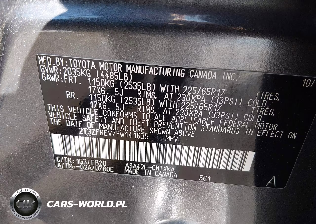 2015 Toyota Rav4 Le VIN:2T3ZFREV7FW141635 - 9