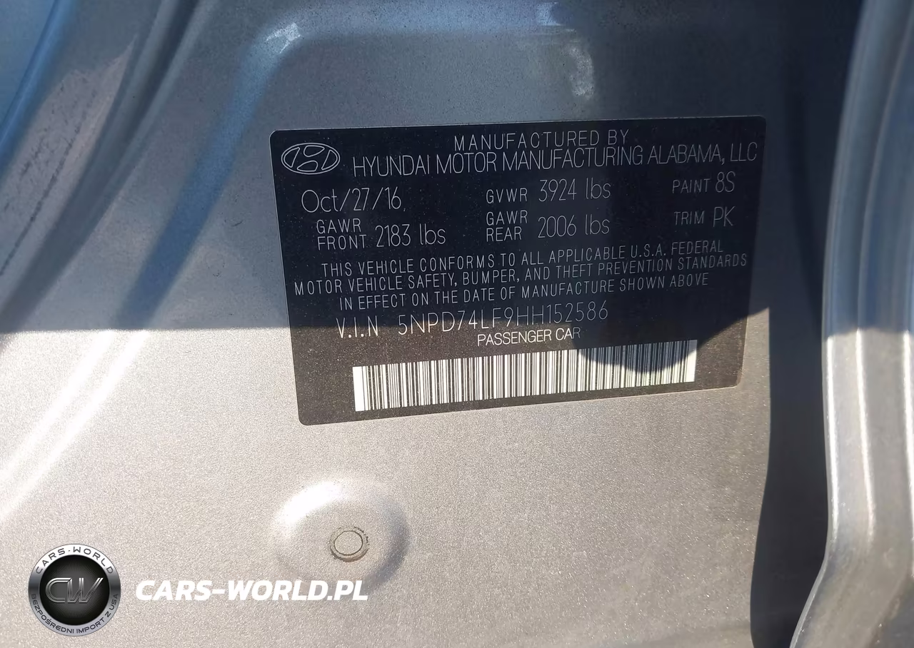 2017 Hyundai Elantra Se VIN:5NPD74LF9HH152586 - 9