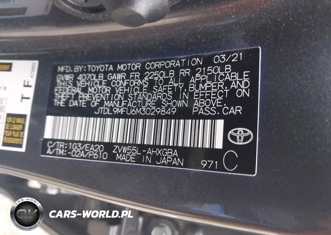 2021 Toyota Prius Xle Awd-E VIN:JTDL9MFU6M3029849 - 9