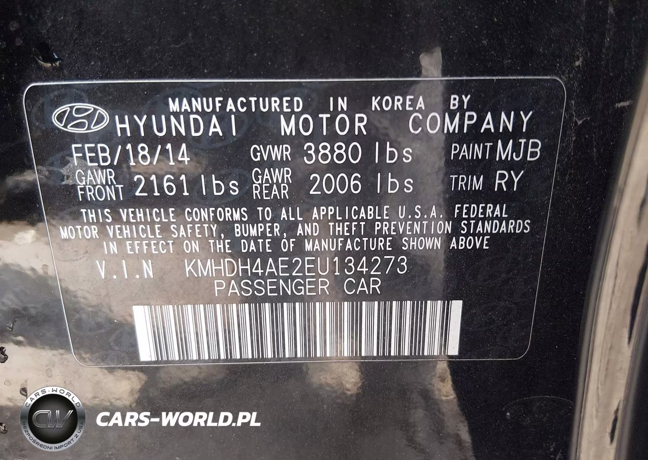 2014 Hyundai Elantra Limited VIN:KMHDH4AE2EU134273 - 9