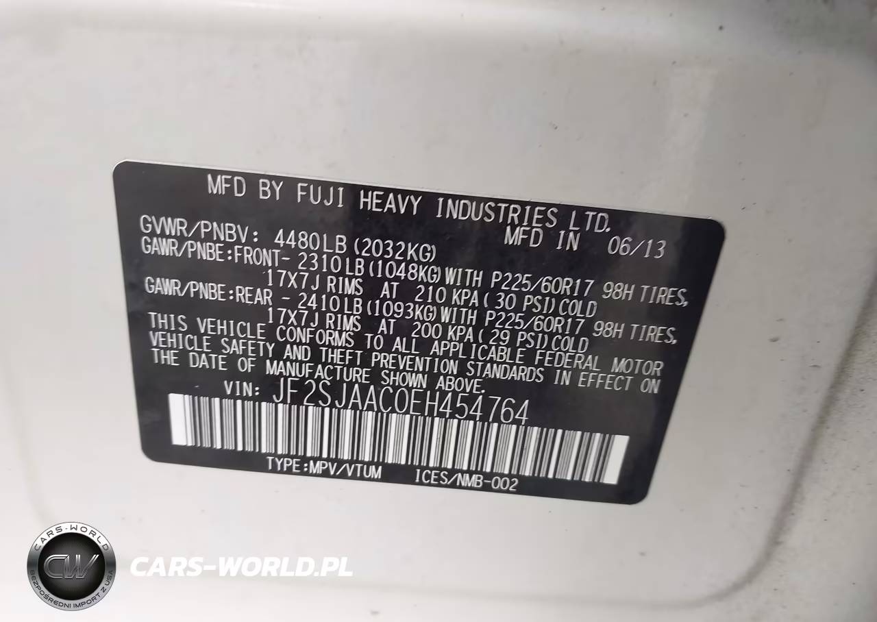 2014 Subaru Forester 2.5I VIN:JF2SJAAC0EH454764 - 9