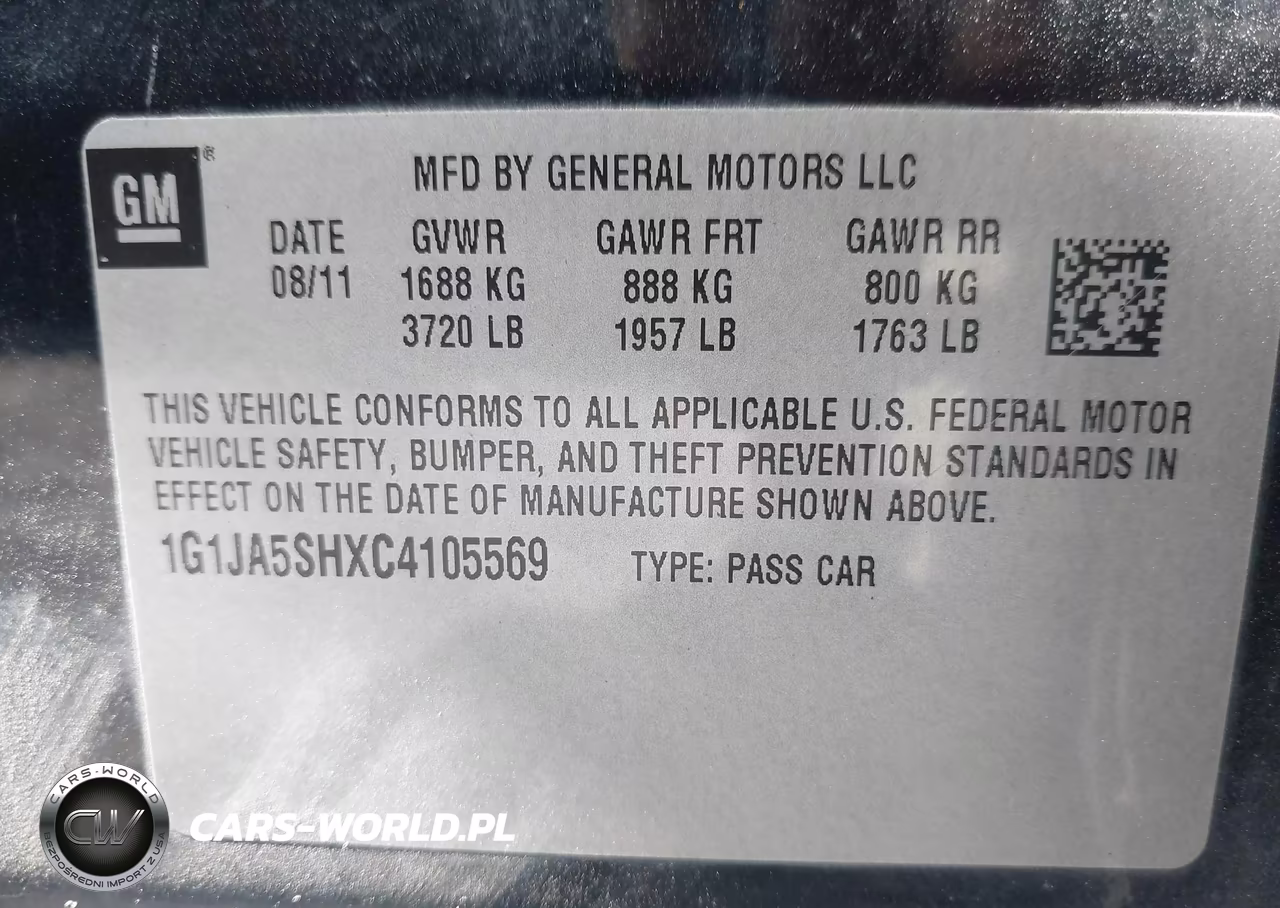 2012 Chevrolet Sonic 2Ls VIN:1G1JA5SHXC4105569 - 9