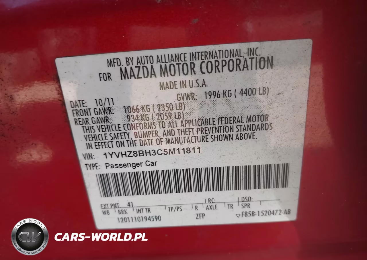 2012 Mazda 6 I VIN:1YVHZ8BH3C5M11811 - 9