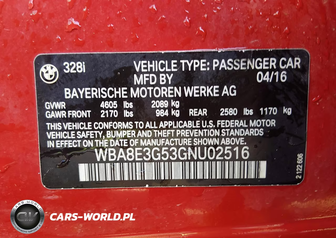 2016 BMW 328I xDrive VIN:WBA8E3G53GNU02516 - 9