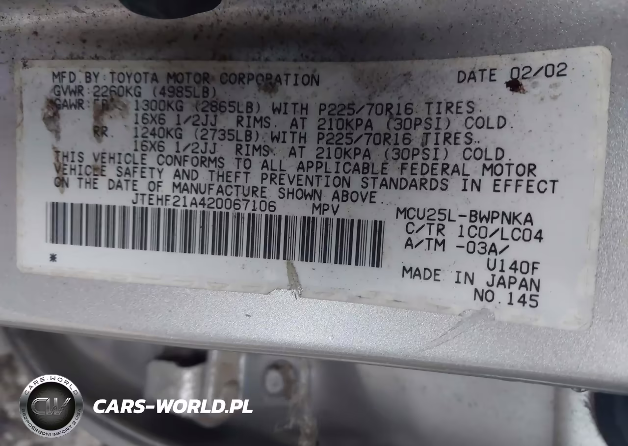 2002 Toyota Highlander Limited V6 VIN:JTEHF21A420067106 - 9