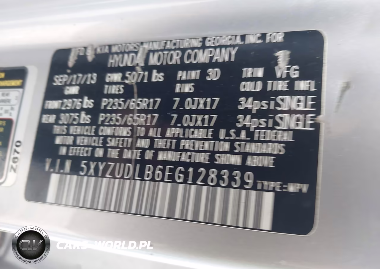 2014 Hyundai Santa Fe Sport 2.4L VIN:5XYZUDLB6EG128339 - 9