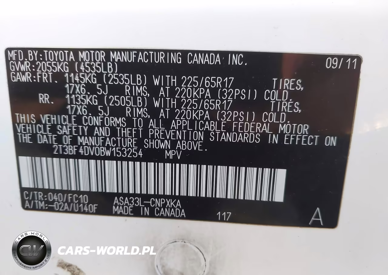 2011 Toyota Rav4 VIN:2T3BF4DV0BW153254 - 9