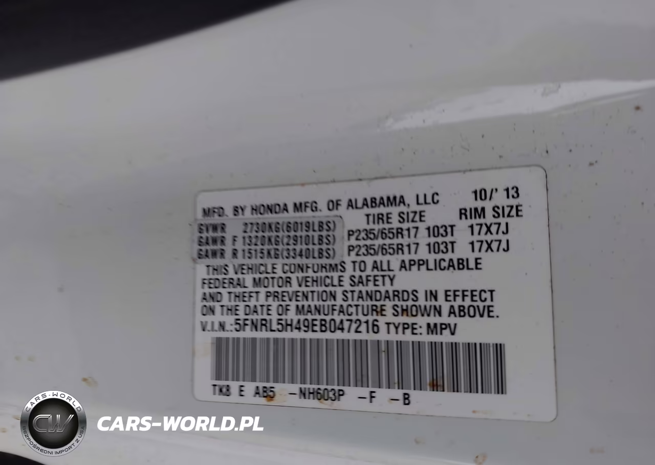 2014 Honda Odyssey Ex VIN:5FNRL5H49EB047216 - 9