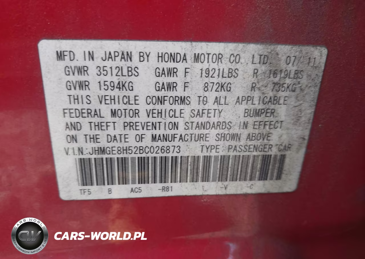 2011 Honda Fit Sport VIN:JHMGE8H52BC026873 - 9