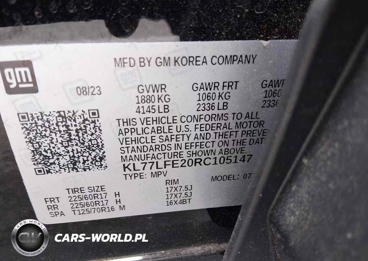 2024 Chevrolet Trax Fwd Sp VIN:KL77LFE20RC105147 - 9