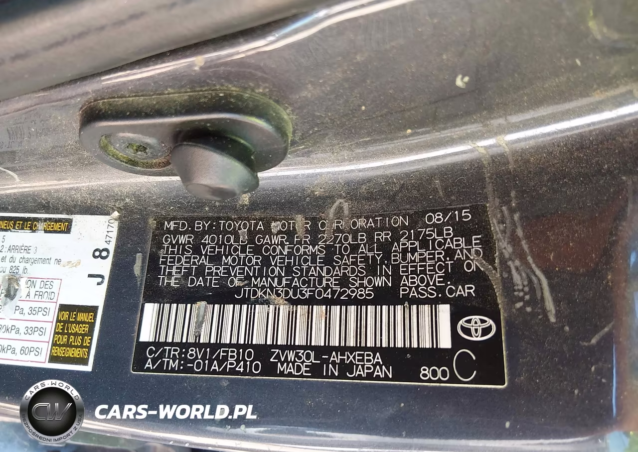 2015 Toyota Prius Two VIN:JTDKN3DU3F0472985 - 9