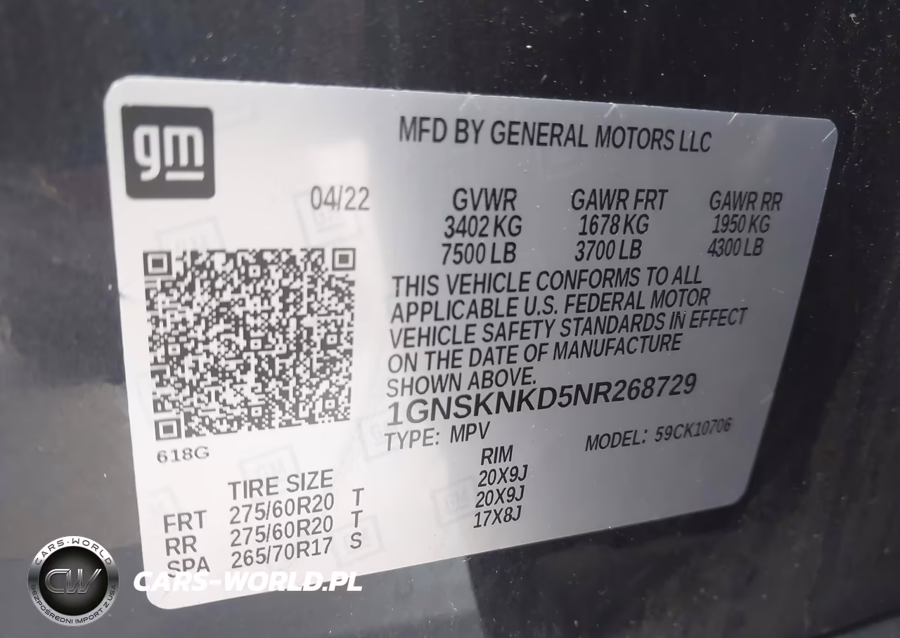 2022 Chevrolet Tahoe 4Wd Lt VIN:1GNSKNKD5NR268729 - 9