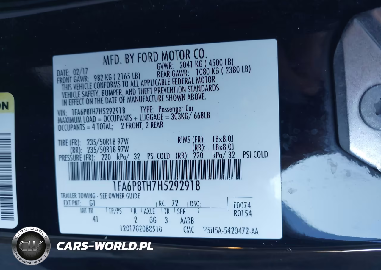 2017 Ford Mustang Ecoboost VIN:1FA6P8TH7H5292918 - 9