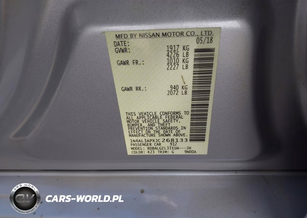 2018 Nissan Altima 2.5 S VIN:1N4AL3APXJC268133 - 9