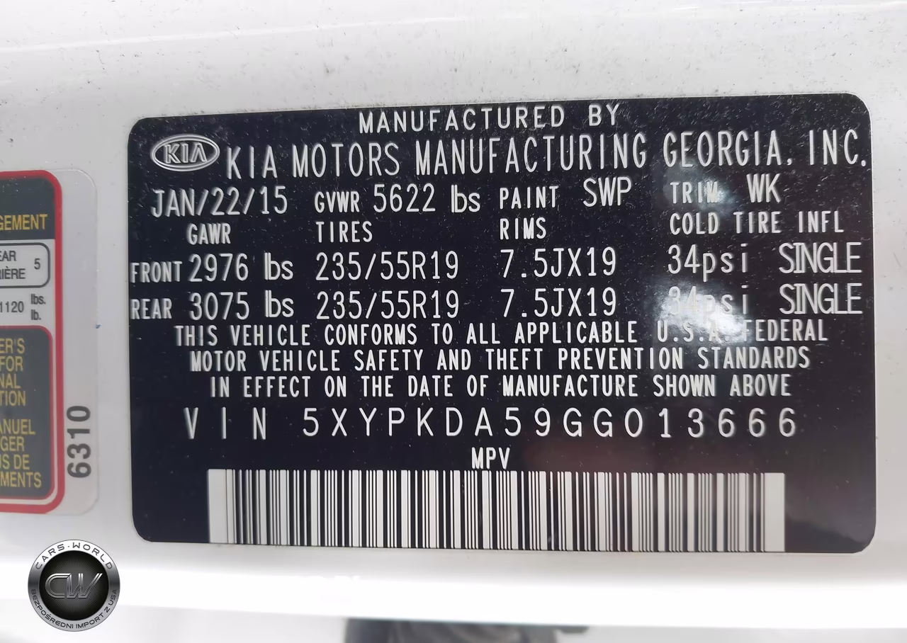 2016 Kia Sorento 3.3L Sxl VIN:5XYPKDA59GG013666 - 9