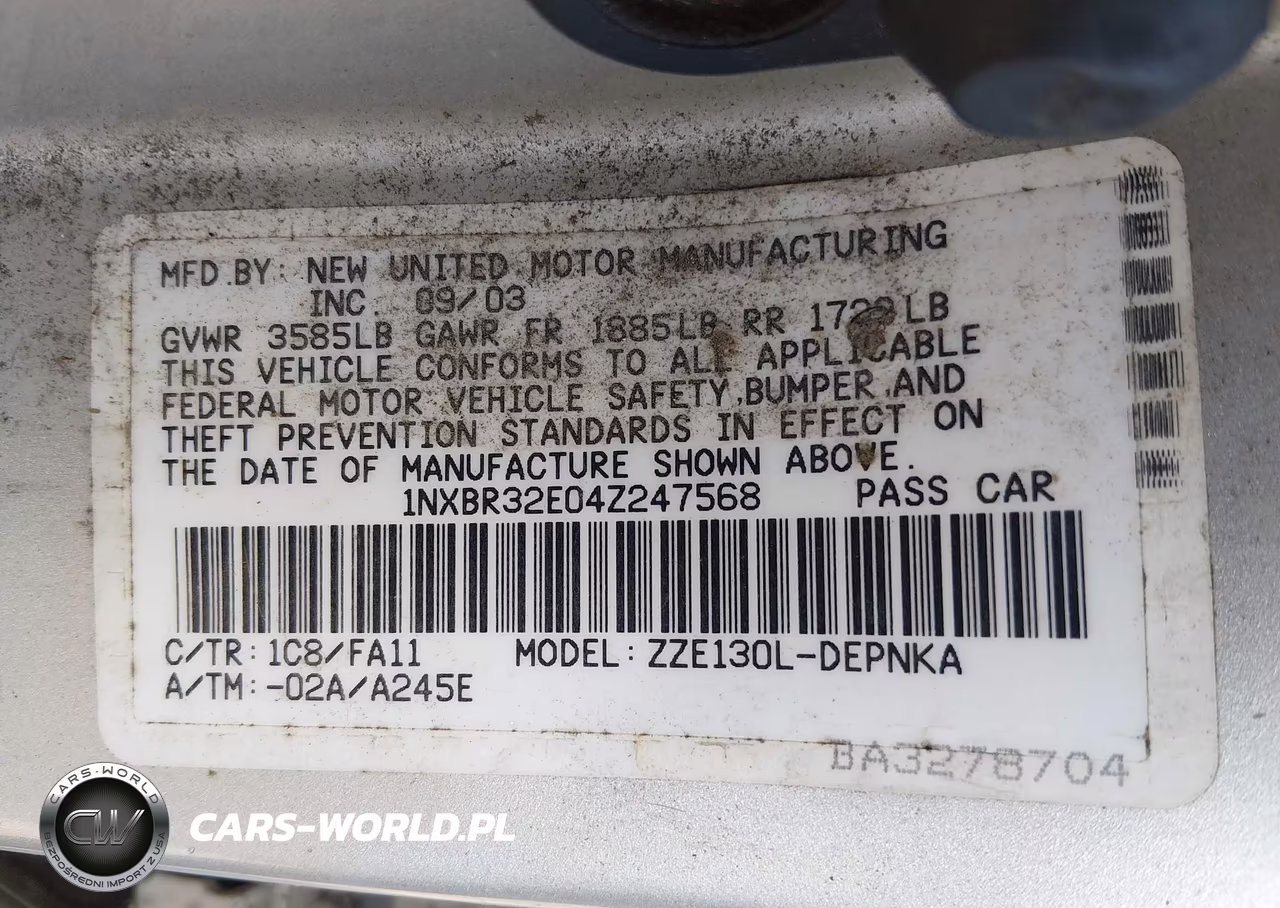 2004 Toyota Corolla Le VIN:1NXBR32E04Z247568 - 9