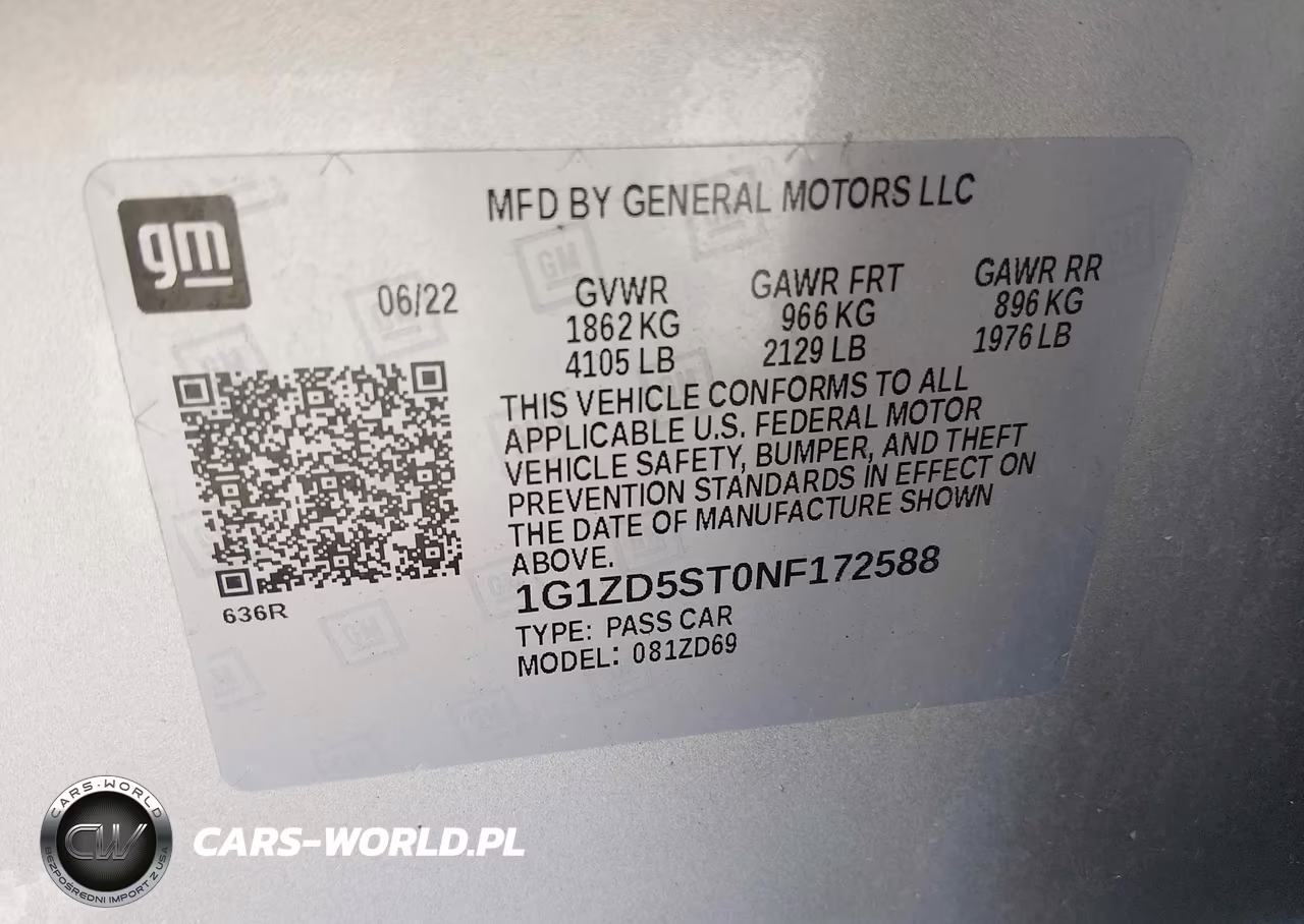 2022 Chevrolet Malibu Fwd Lt VIN:1G1ZD5ST0NF172588 - 9