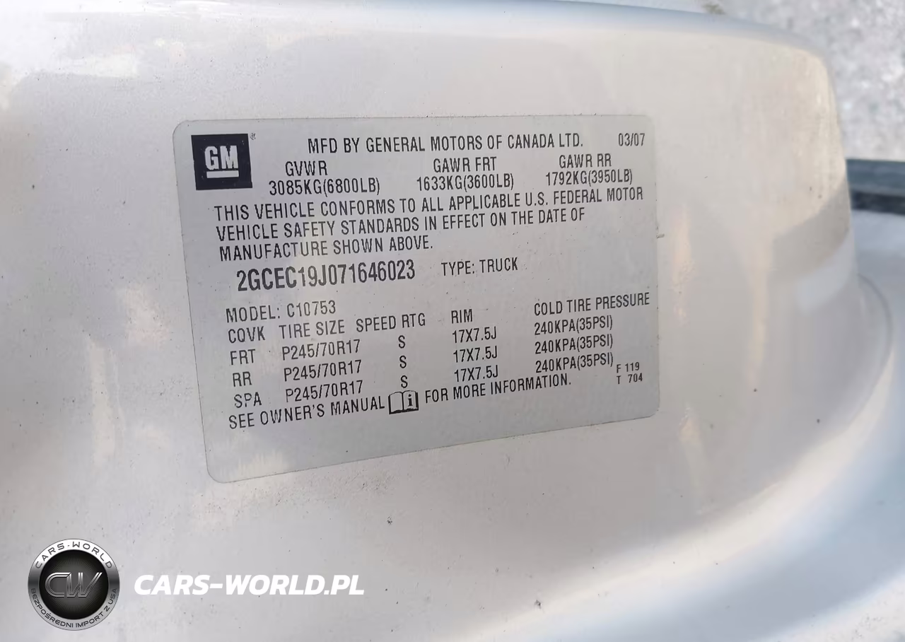 2007 Chevrolet Silverado 1500 Lt1 VIN:2GCEC19J071646023 - 9