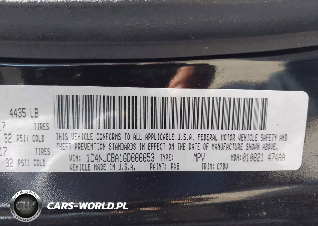 2016 Jeep Compass Sport VIN:1C4NJCBA1GD666653 - 9