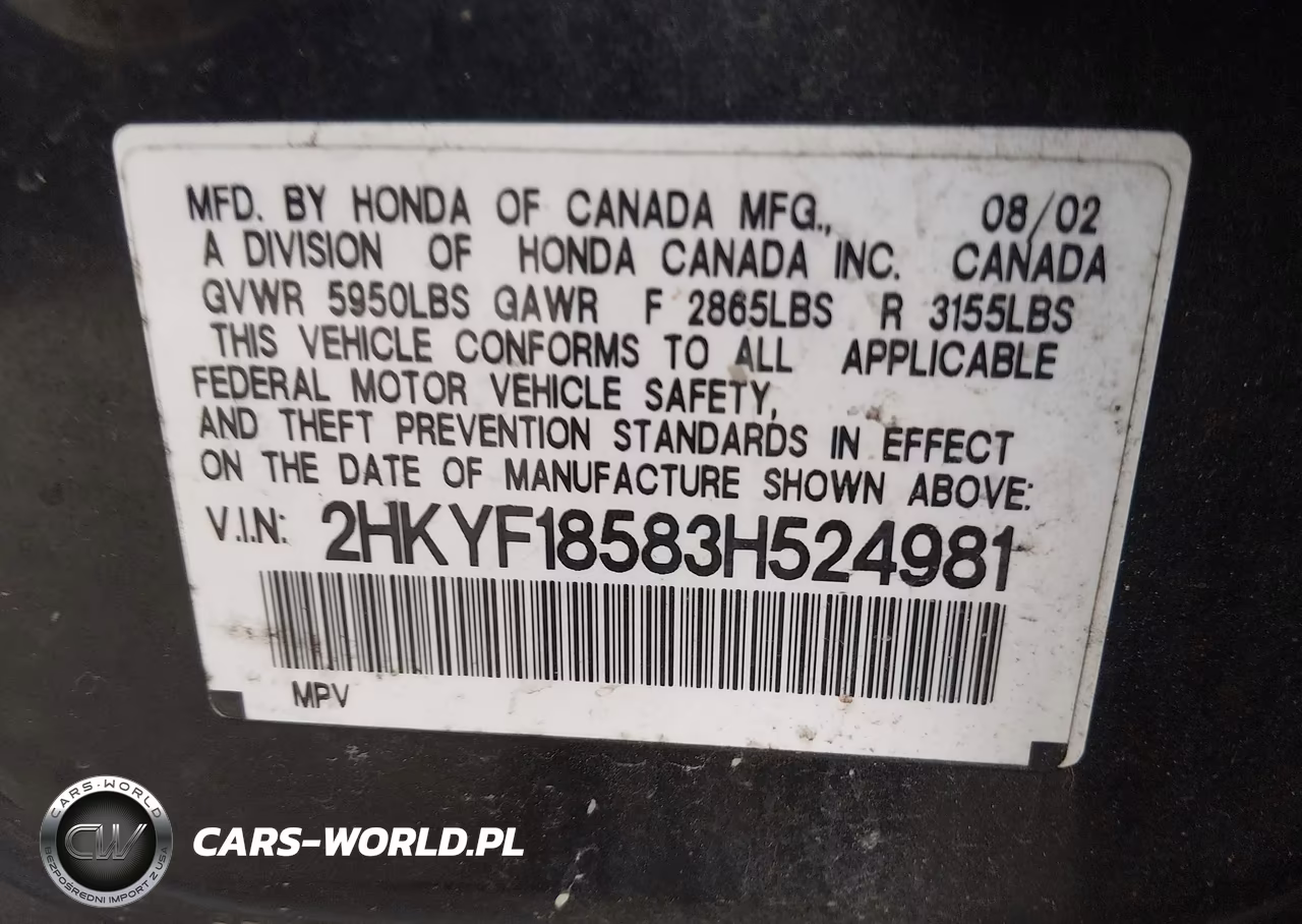 2003 Honda Pilot Ex-L VIN:2HKYF18583H524981 - 9