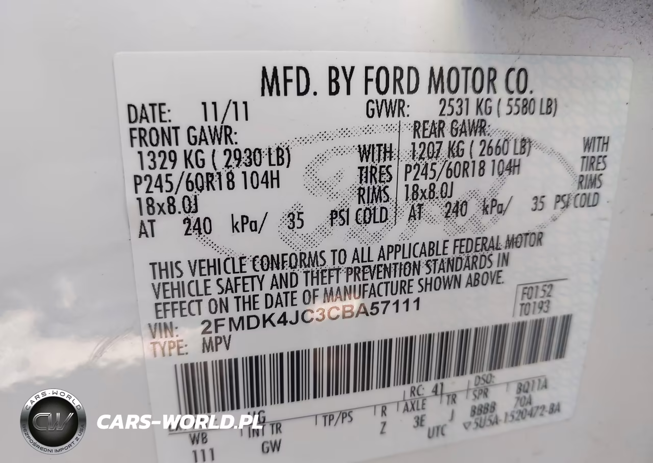 2012 Ford Edge Sel VIN:2FMDK4JC3CBA57111 - 9