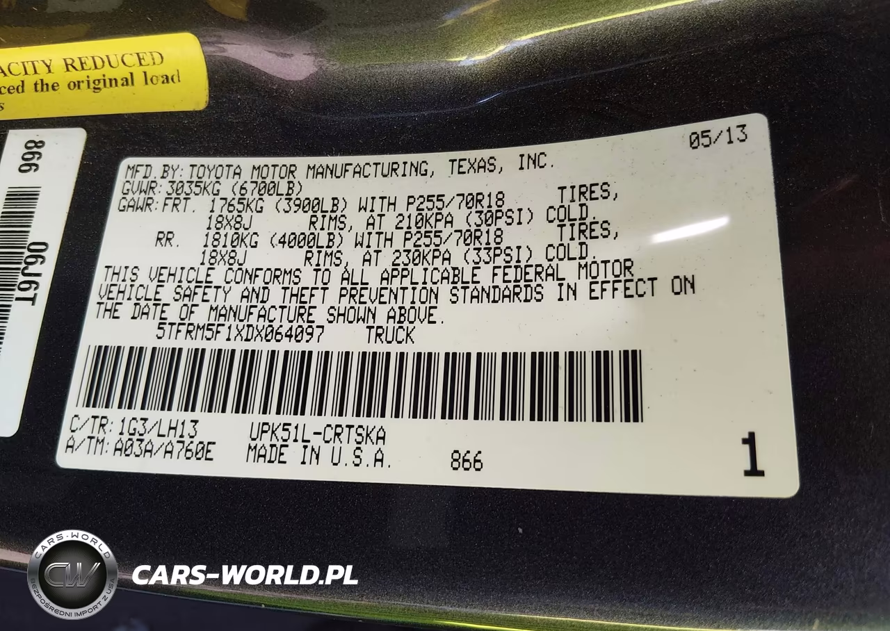 2013 Toyota Tundra Grade 4.6L V8 VIN:5TFRM5F1XDX064097 - 9