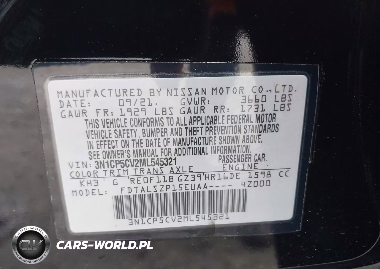 2021 Nissan Kicks Sv Xtronic Cvt VIN:3N1CP5CV2ML545321 - 9