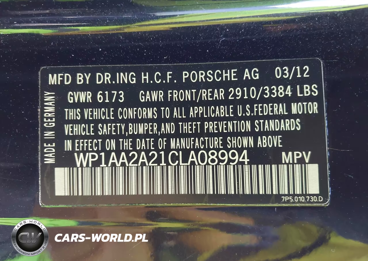 2012 Porsche Cayenne VIN:WP1AA2A21CLA08994 - 9