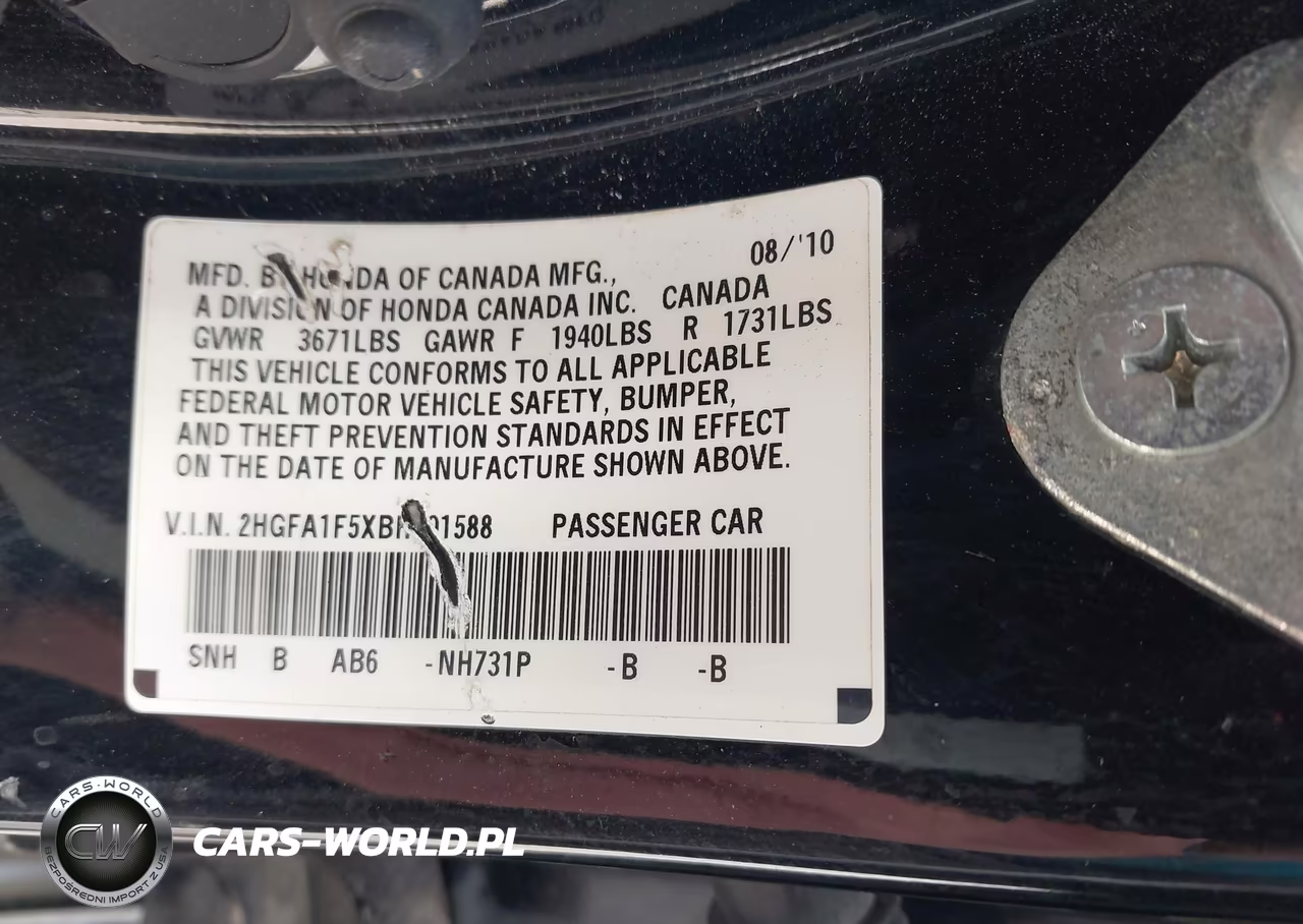 2011 Honda Civic Lx VIN:2HGFA1F5XBH501588 - 9