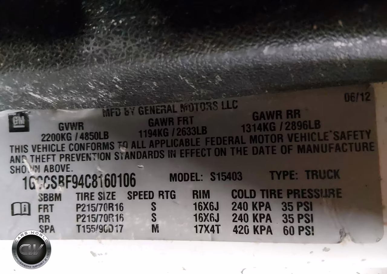 2012 Chevrolet Colorado Work Truck VIN:1GCCSBF94C8160106 - 9