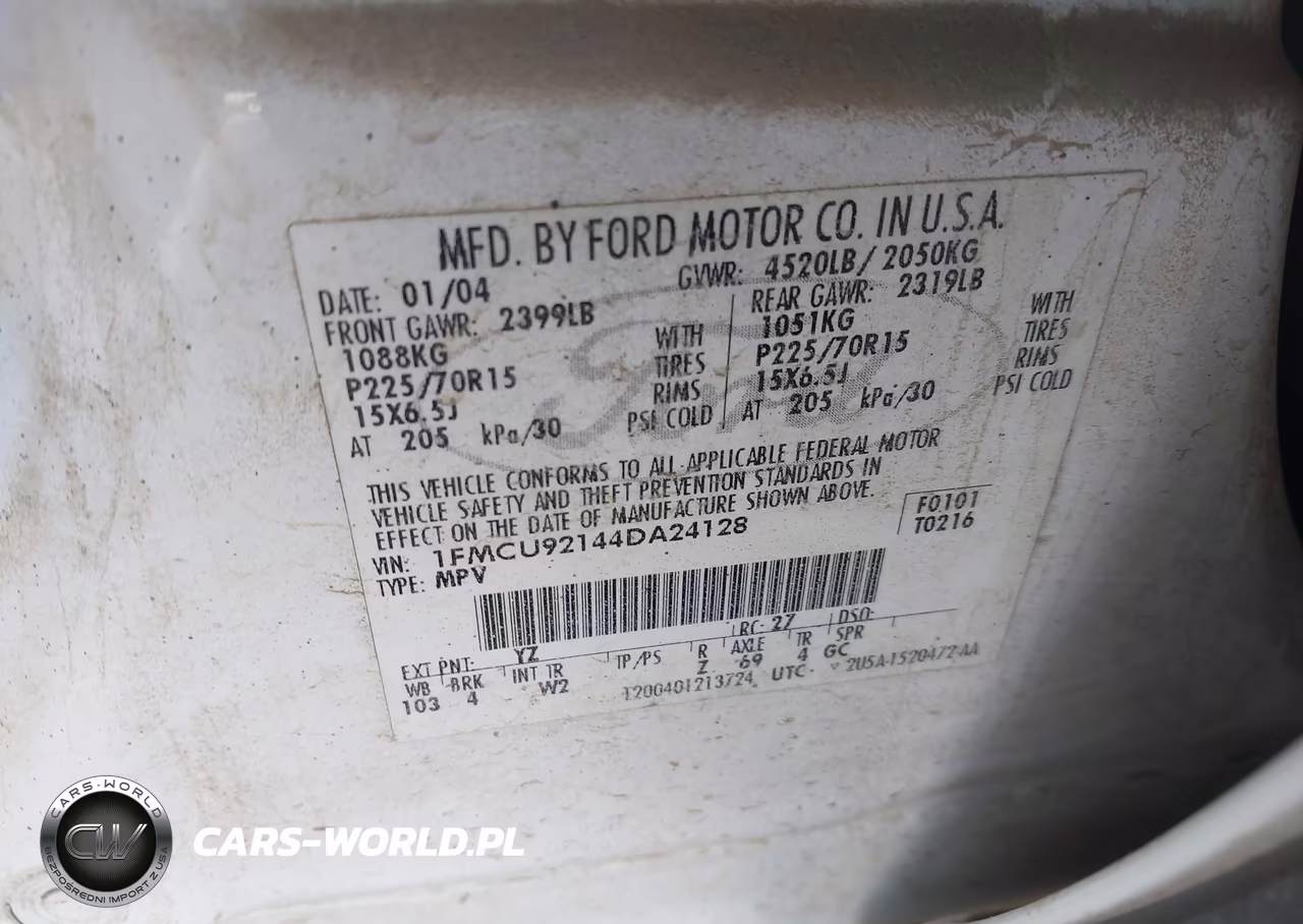 2004 Ford Escape Xls VIN:1FMCU92144DA24128 - 9