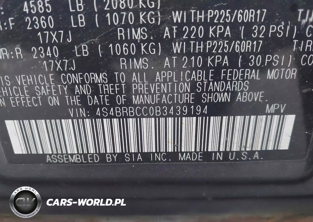 2011 Subaru Outback 2.5I Premium VIN:4S4BRBCC0B3439194 - 9