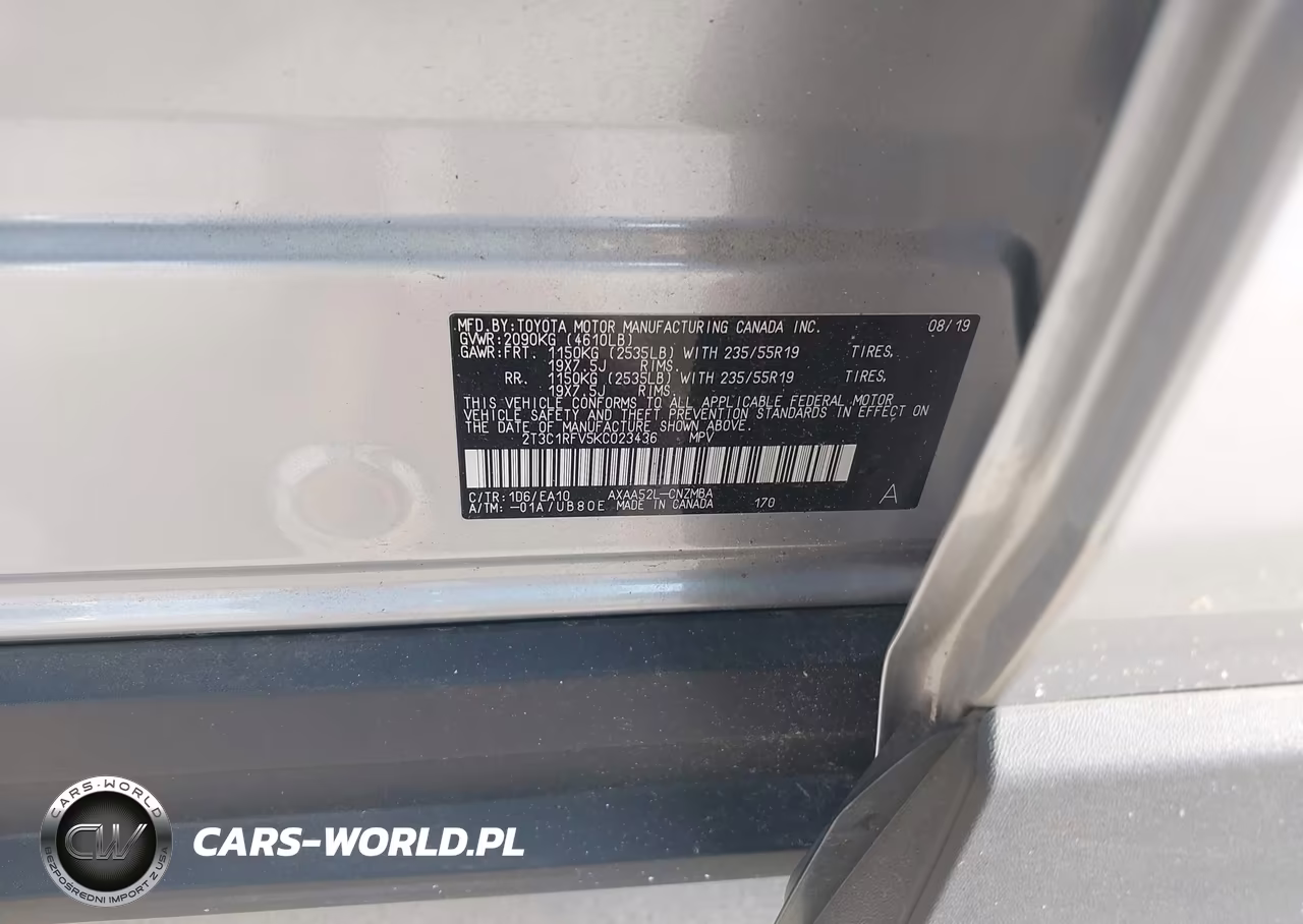 2019 Toyota Rav4 Xle Premium VIN:2T3C1RFV5KC023436 - 9