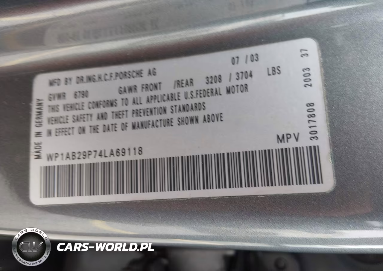 2004 Porsche Cayenne S VIN:WP1AB29P74LA69118 - 9