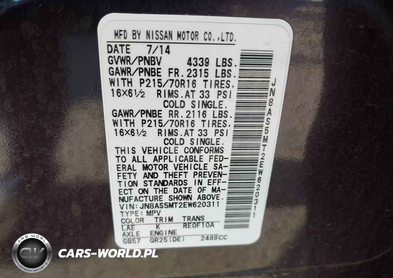 2014 Nissan Rogue Select S VIN:JN8AS5MT2EW620311 - 9