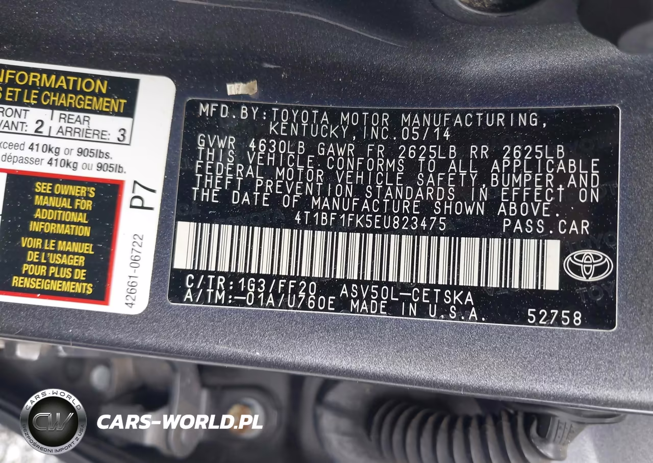 2014 Toyota Camry Se VIN:4T1BF1FK5EU823475 - 9