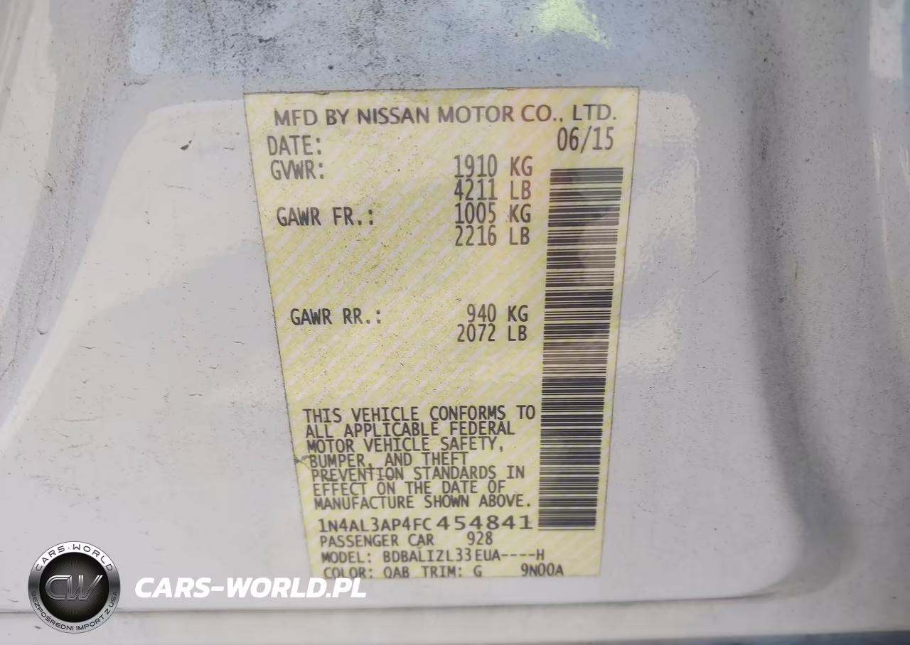 2015 Nissan Altima 2.5 Sv VIN:1N4AL3AP4FC454841 - 9