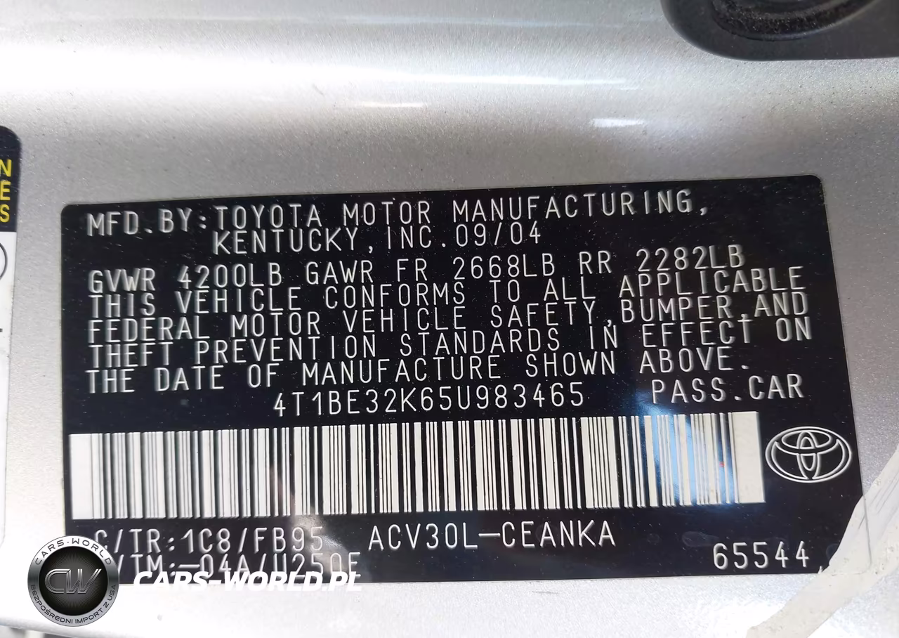 2005 Toyota Camry Le VIN:4T1BE32K65U983465 - 9