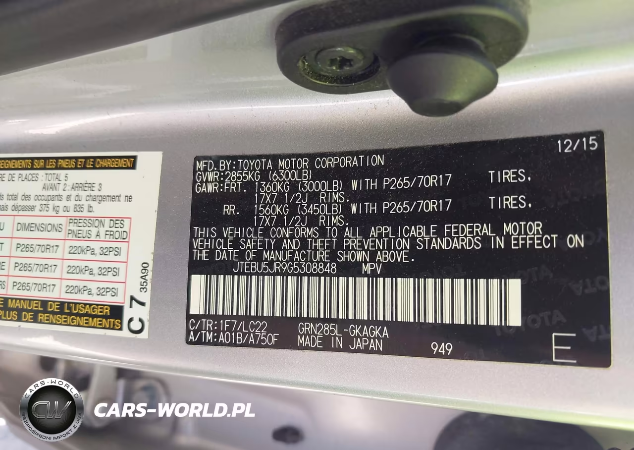 2016 Toyota 4Runner Trail Premium VIN:JTEBU5JR9G5308848 - 9